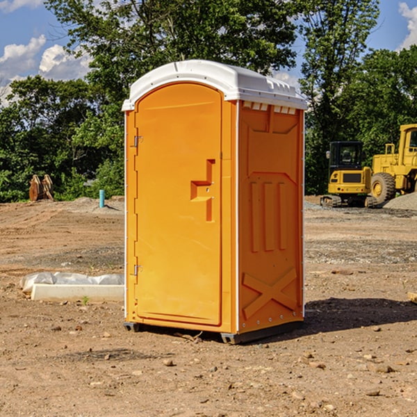 how often are the portable restrooms cleaned and serviced during a rental period in Issue